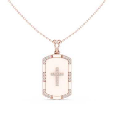 Opal Cross Diamond Pendant