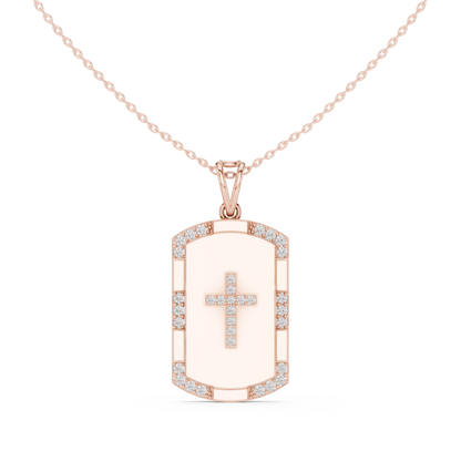 Opal Cross Diamond Pendant