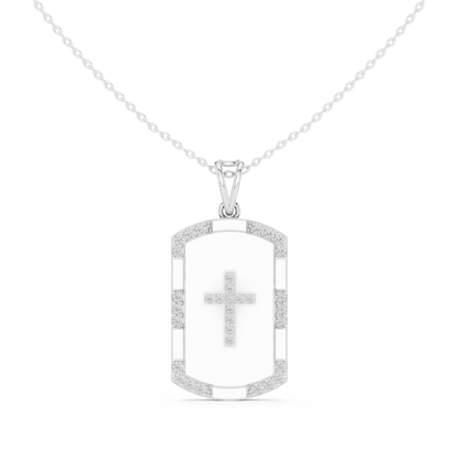 Opal Cross Diamond Pendant