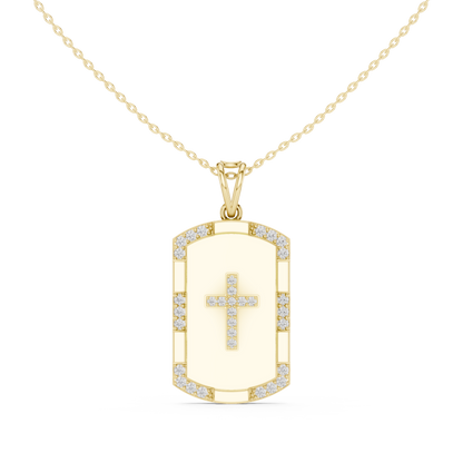 Opal Cross Diamond Pendant