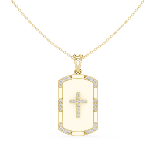Opal Cross Diamond Pendant