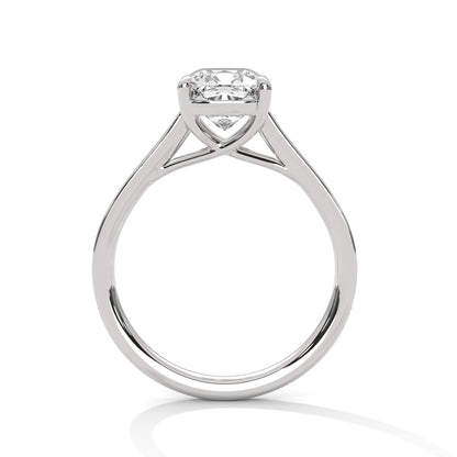 Cushion-Cut Diamond Ring with Pavé Band