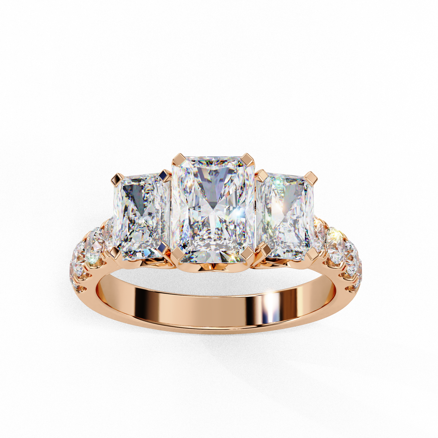 Emeraude Royale Radiant Solitaire Ring