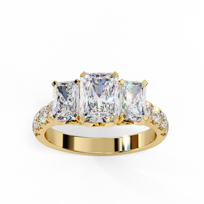 Emeraude Royale Radiant Solitaire Ring