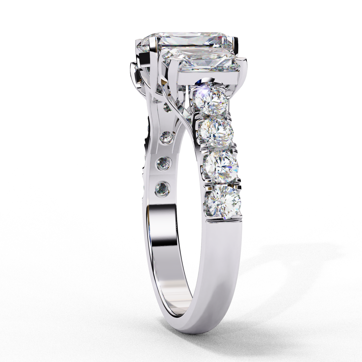 Emeraude Royale Radiant Solitaire Ring