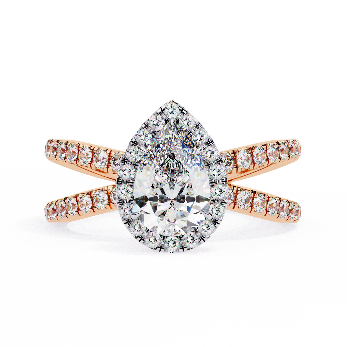 Fiorenza Ray Pear Solitaire Ring