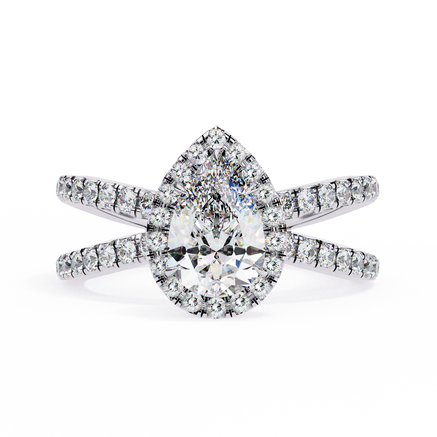 Fiorenza Ray Pear Solitaire Ring