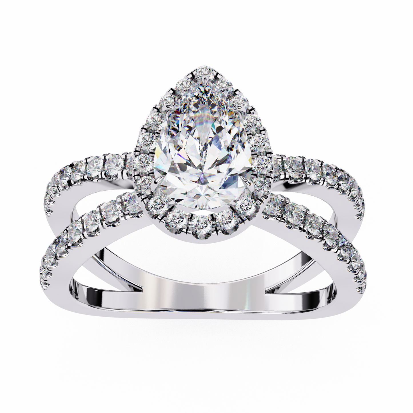 Fiorenza Ray Pear Solitaire Ring