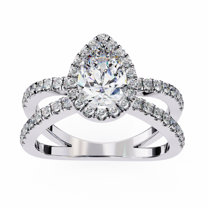 Fiorenza Ray Pear Solitaire Ring