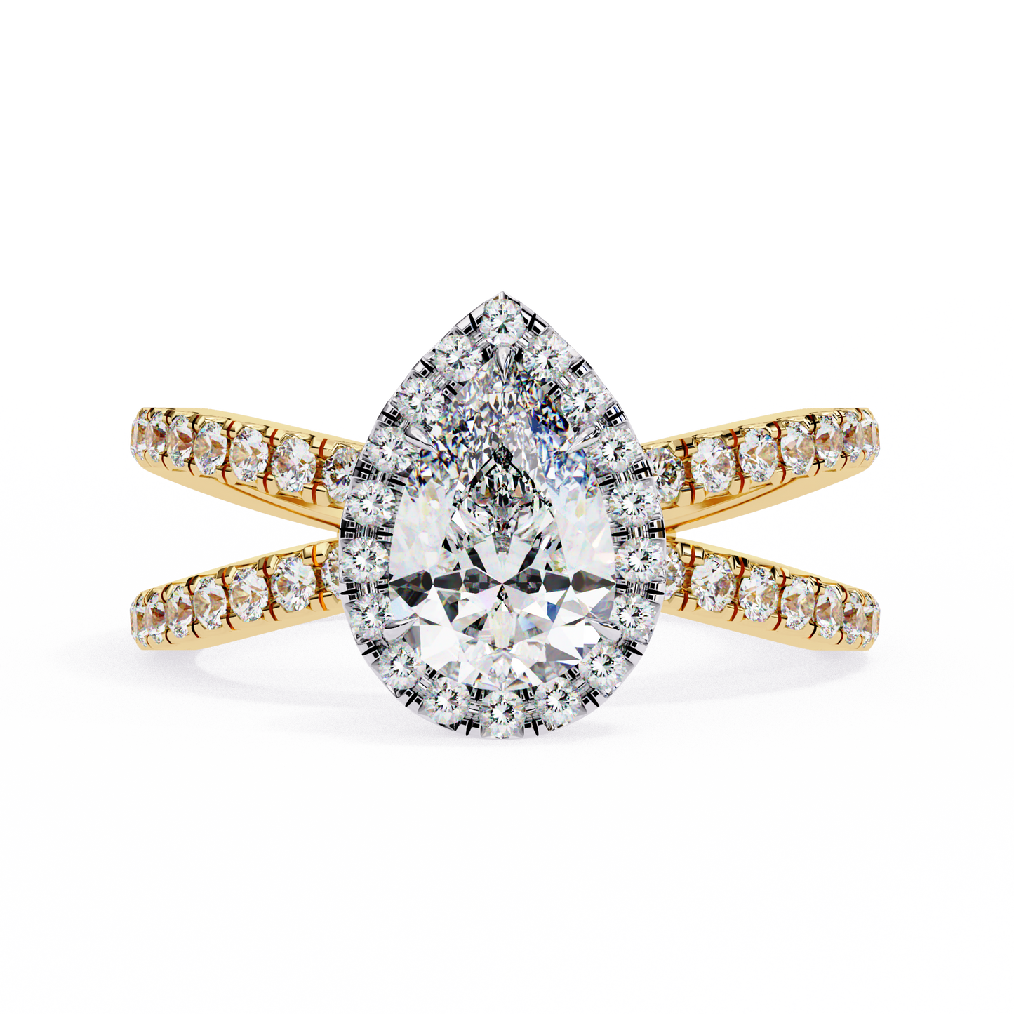 Fiorenza Ray Pear Solitaire Ring
