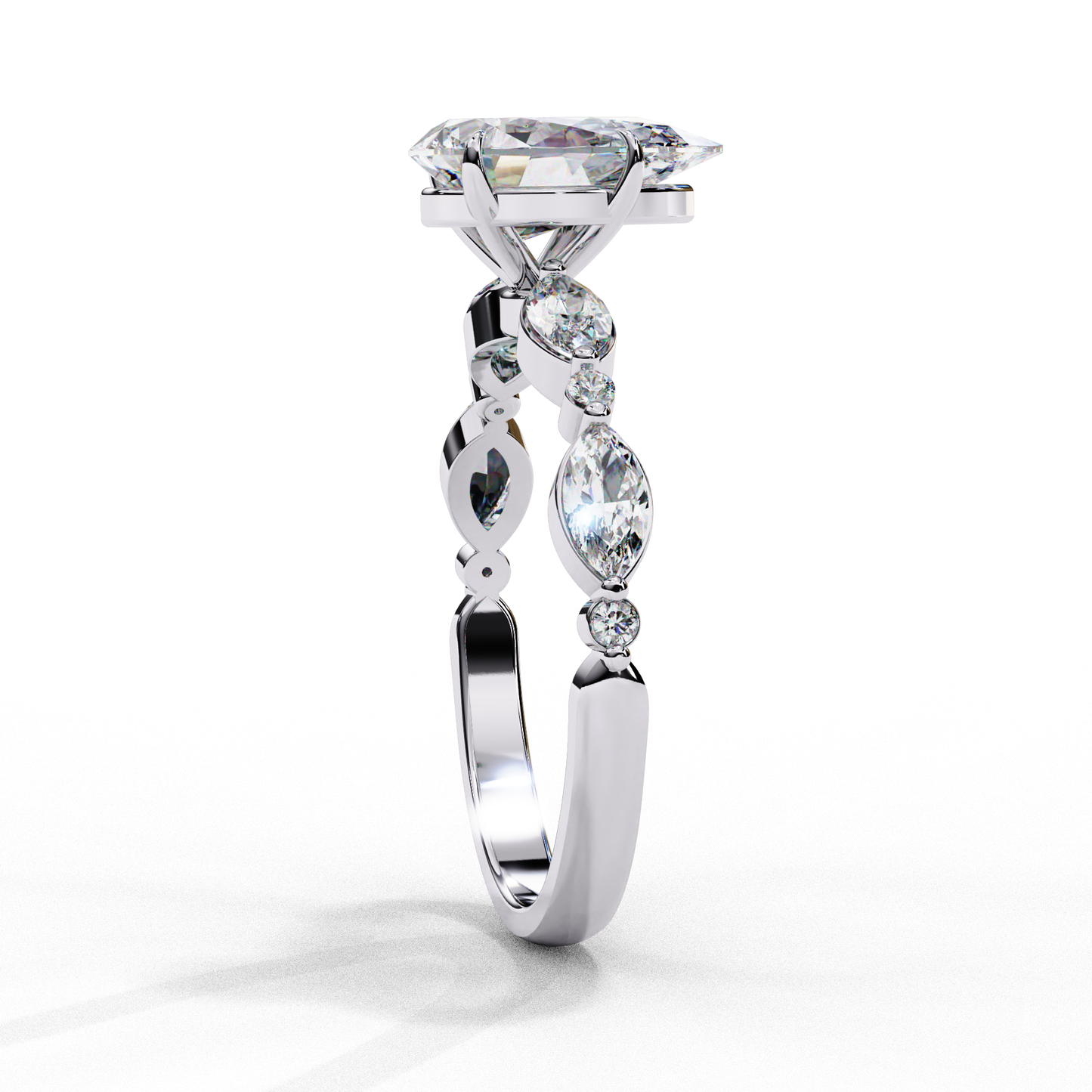Majesta Elan Pear Solitaire Ring