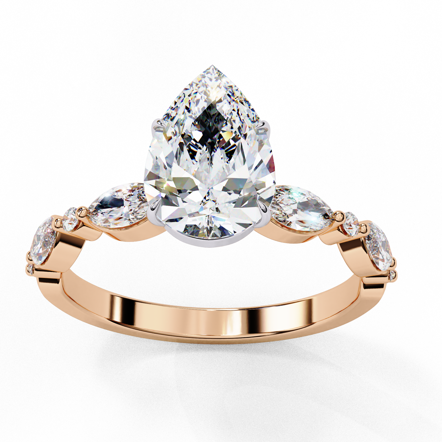Majesta Elan Pear Solitaire Ring