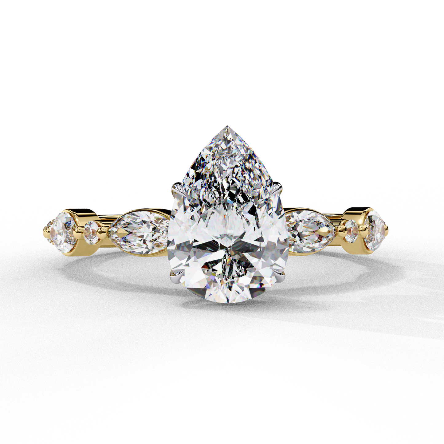 Majesta Elan Pear Solitaire Ring