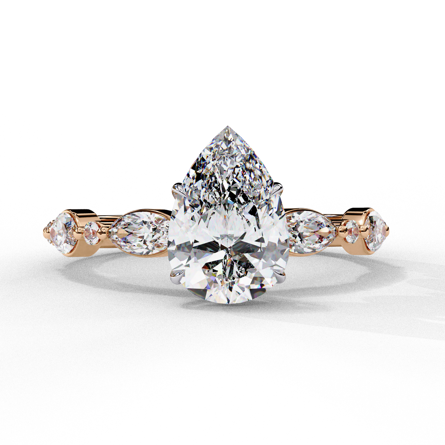 Majesta Elan Pear Solitaire Ring