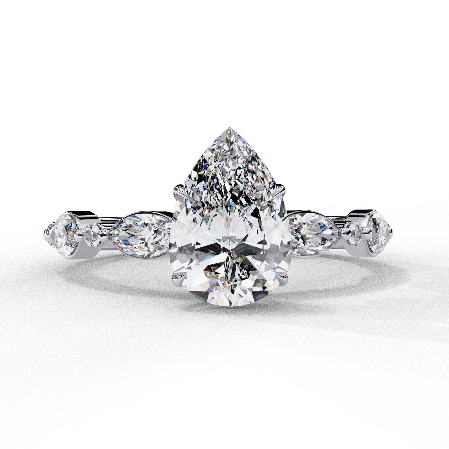 Majesta Elan Pear Solitaire Ring