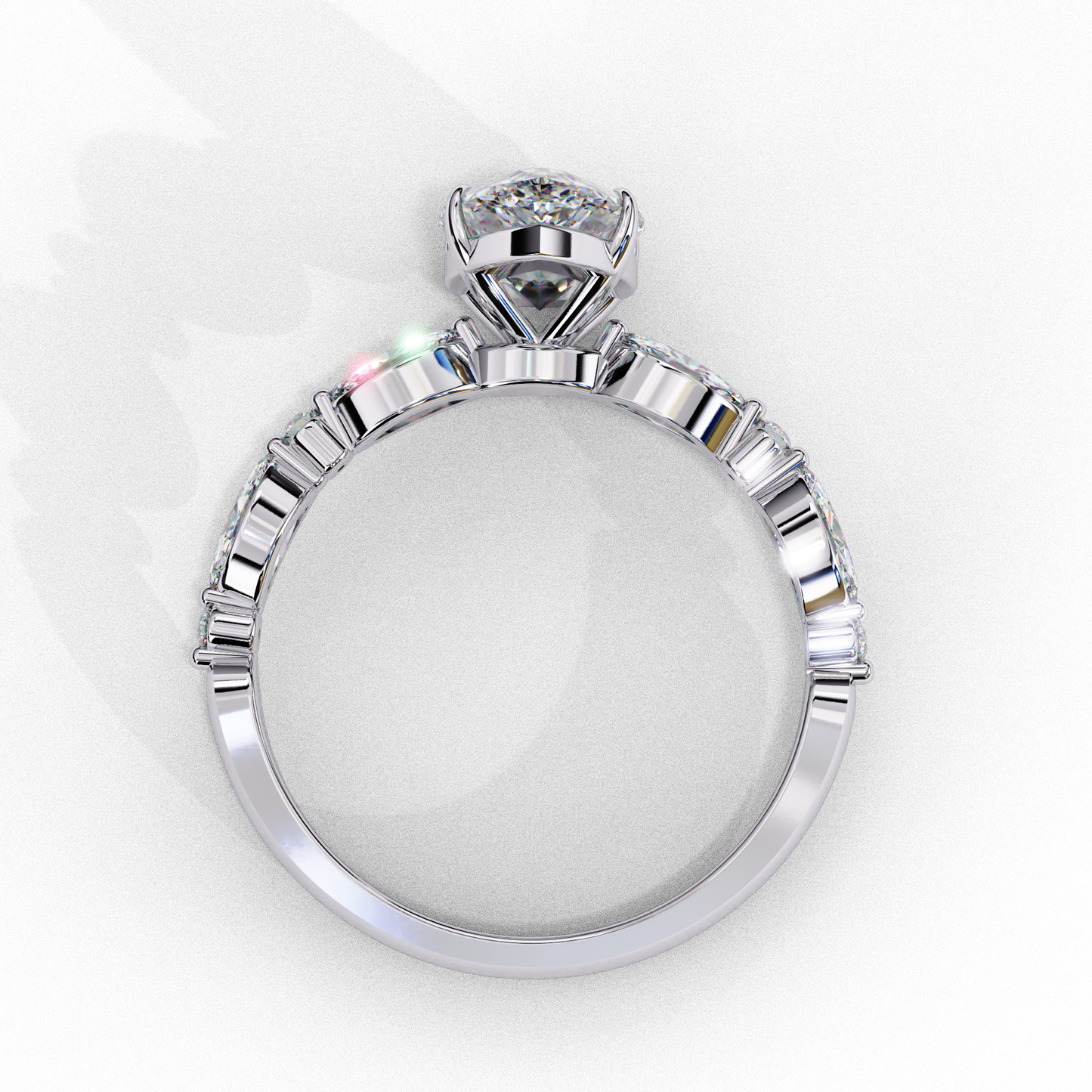 Majesta Elan Pear Solitaire Ring
