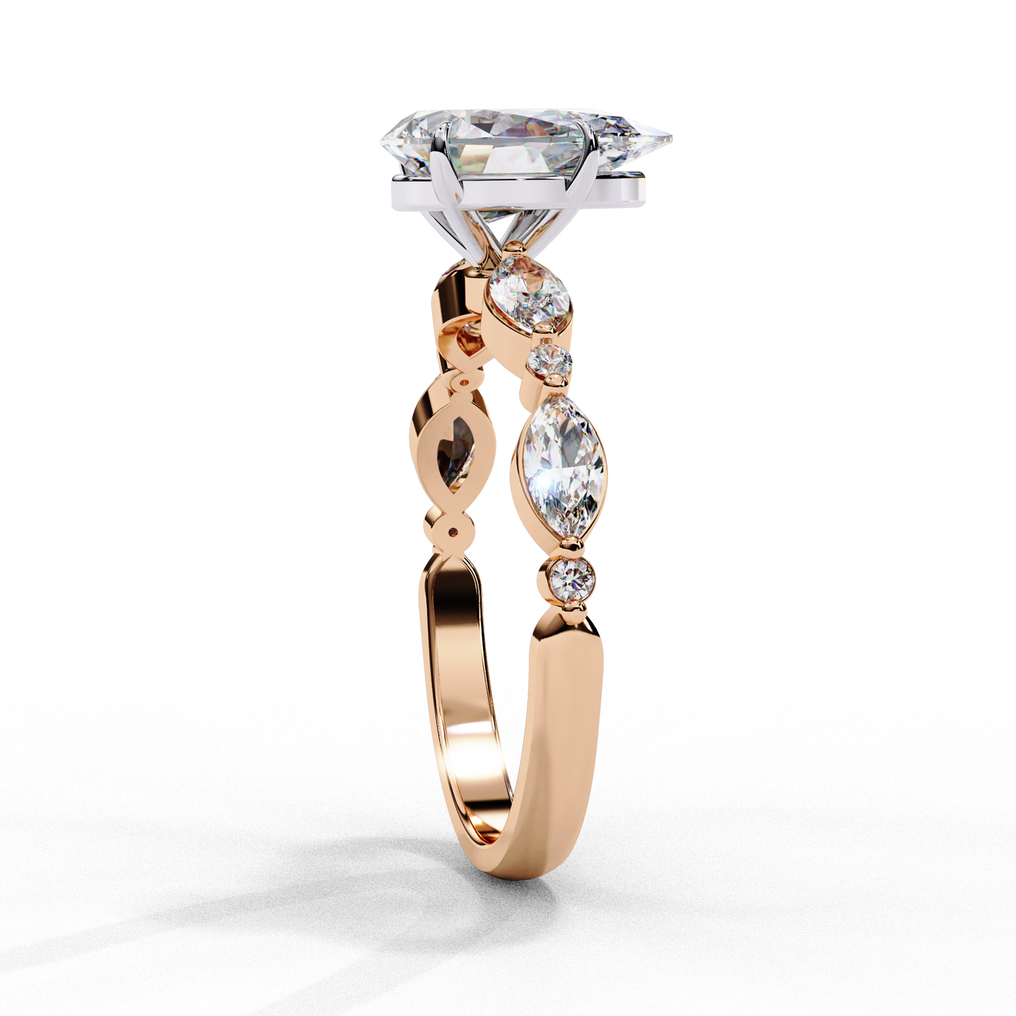 Majesta Elan Pear Solitaire Ring