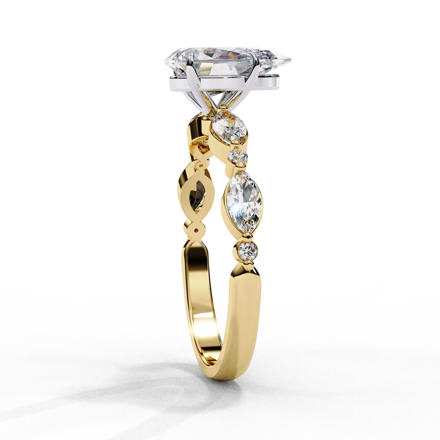 Majesta Elan Pear Solitaire Ring