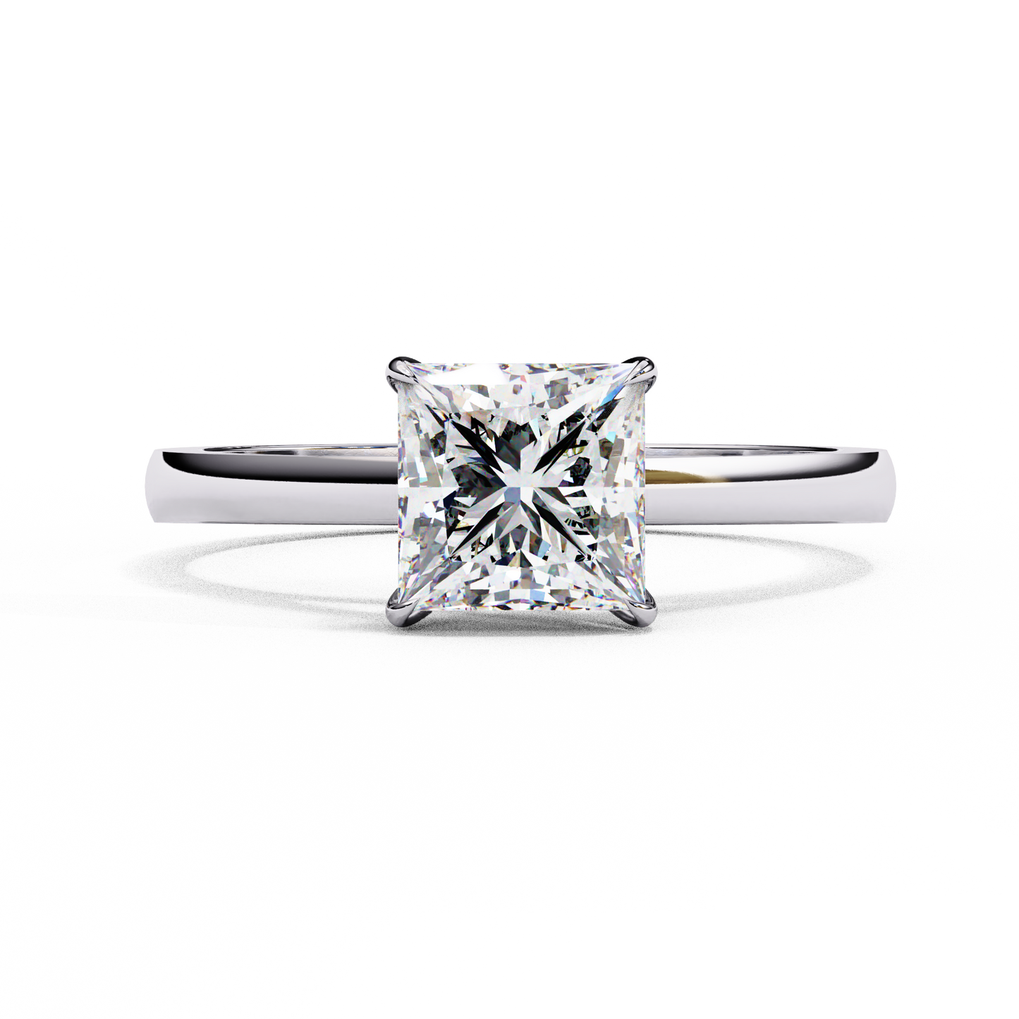 Helia Crest Princess Solitaire Ring