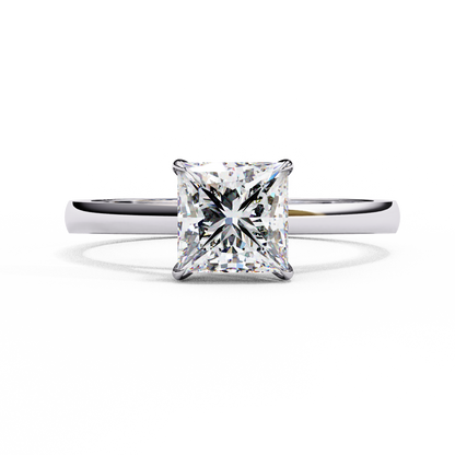 Helia Crest Princess Solitaire Ring