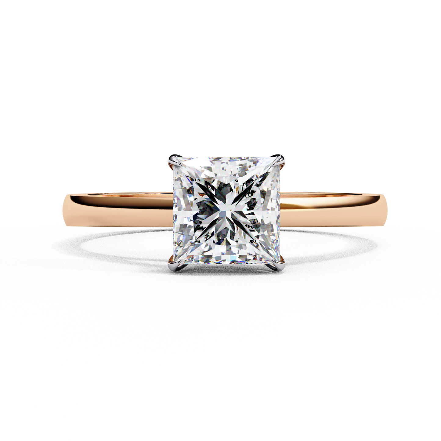 Helia Crest Princess Solitaire Ring