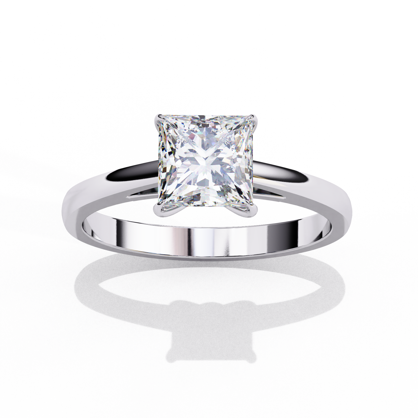 Helia Crest Princess Solitaire Ring