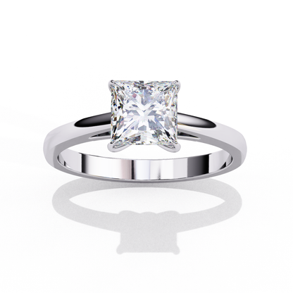Helia Crest Princess Solitaire Ring