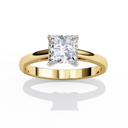 Helia Crest Princess Solitaire Ring