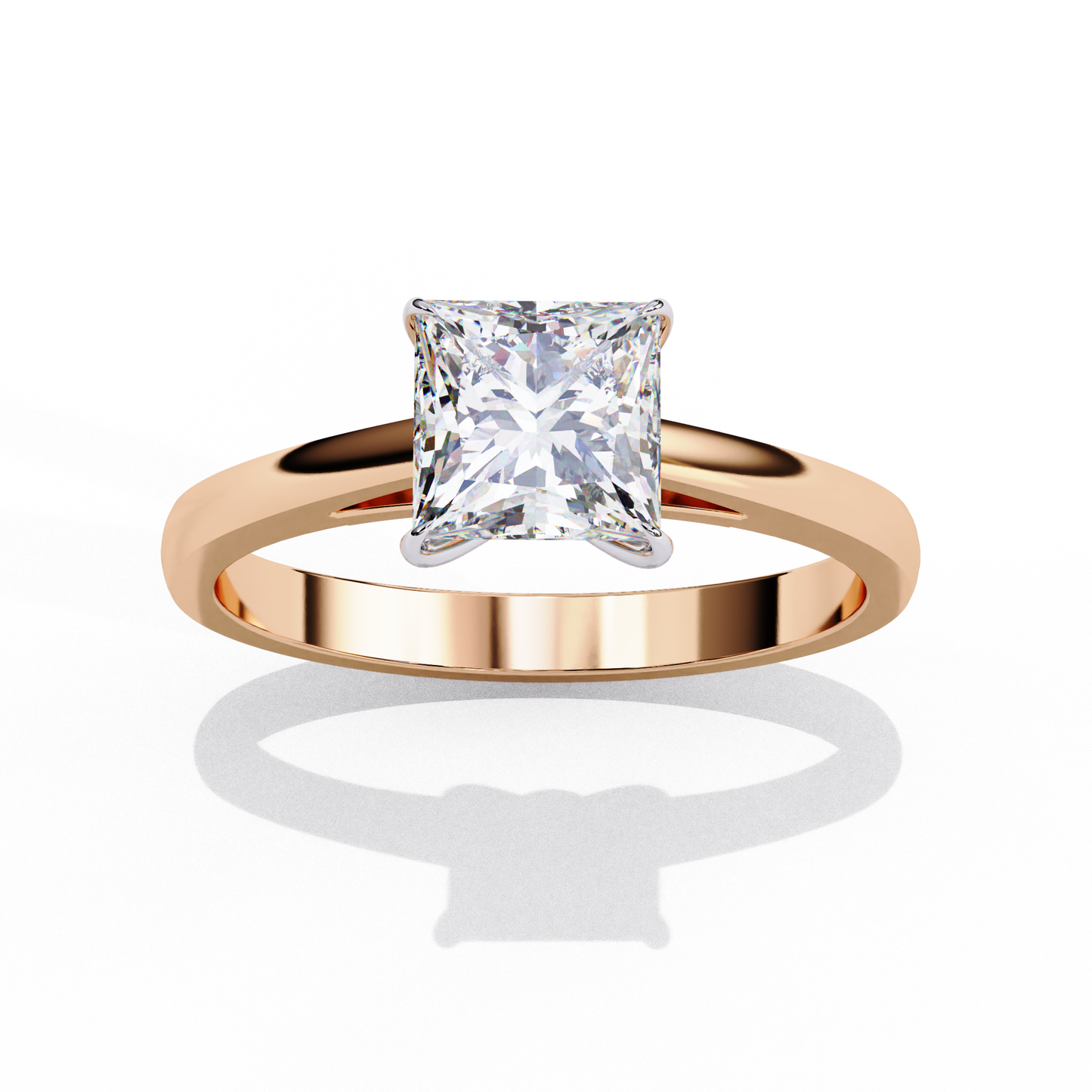 Helia Crest Princess Solitaire Ring