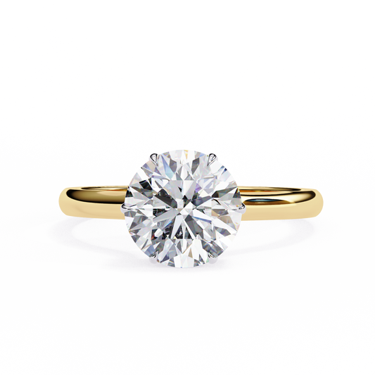Luxe Crown Round Solitaire Ring