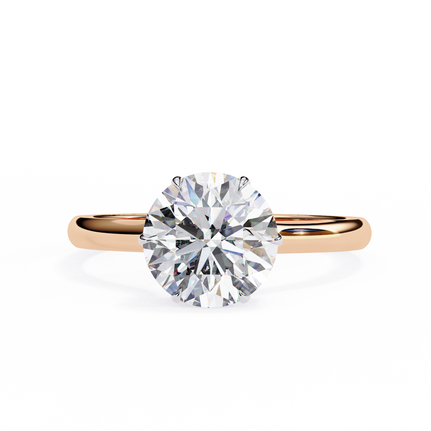 Luxe Crown Round Solitaire Ring