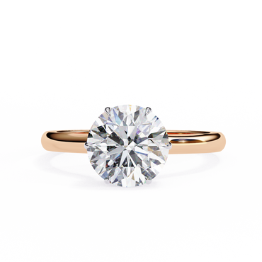 Luxe Crown Round Solitaire Ring