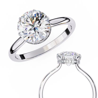 Luxe Crown Round Solitaire Ring