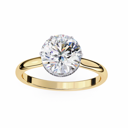 Luxe Crown Round Solitaire Ring