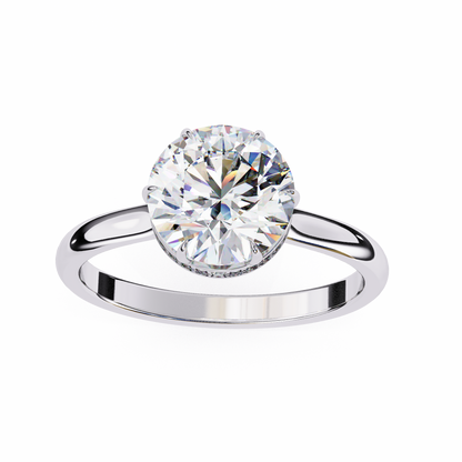 Luxe Crown Round Solitaire Ring