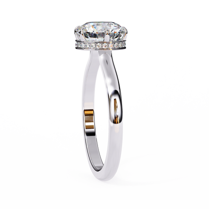 Luxe Crown Round Solitaire Ring