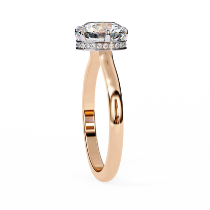 Luxe Crown Round Solitaire Ring