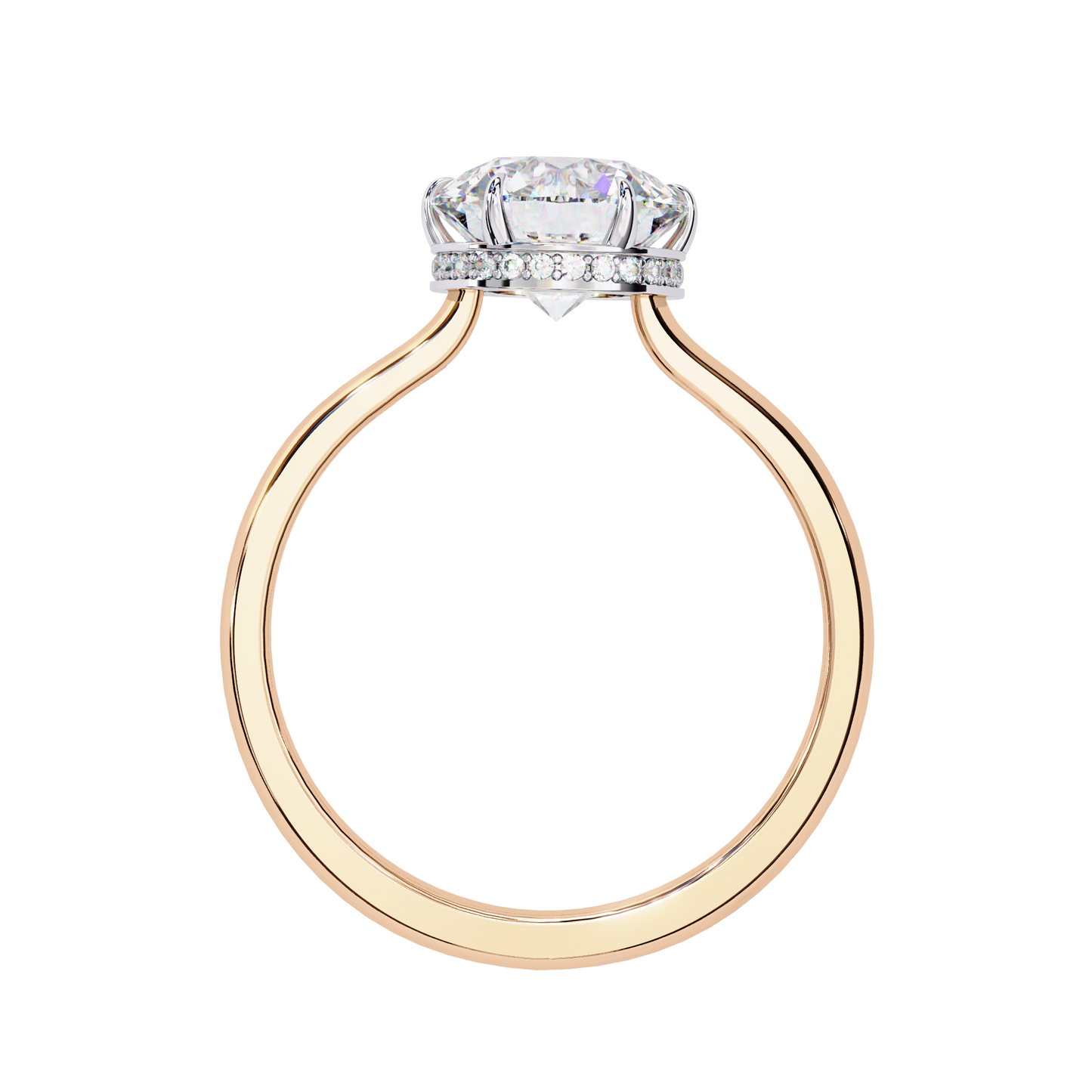 Luxe Crown Round Solitaire Ring