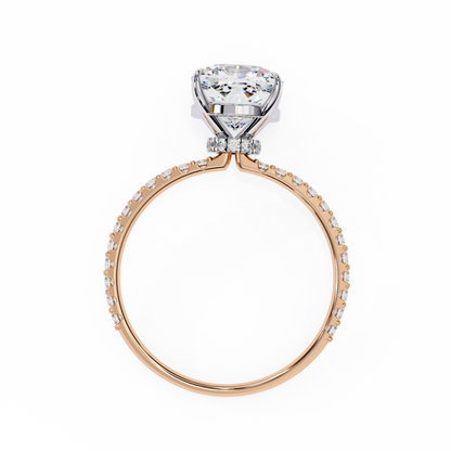 Aurora Glow Cushion Solitaire Ring
