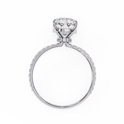 Aurora Glow Cushion Solitaire Ring