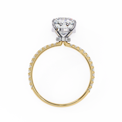 Aurora Glow Cushion Solitaire Ring