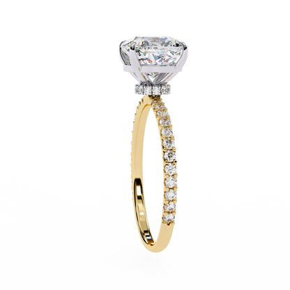Aurora Glow Cushion Solitaire Ring