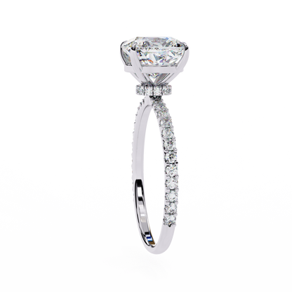 Aurora Glow Cushion Solitaire Ring