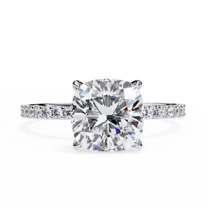 Aurora Glow Cushion Solitaire Ring