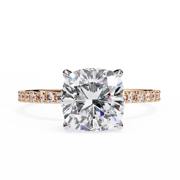 Aurora Glow Cushion Solitaire Ring