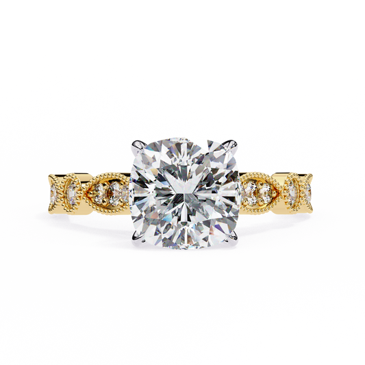 Tranquil Gleam Cushion Cut Solitaire Ring