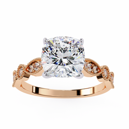 Tranquil Gleam Cushion Cut Solitaire Ring