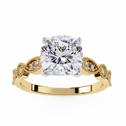 Tranquil Gleam Cushion Cut Solitaire Ring