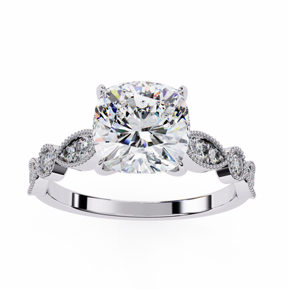 Tranquil Gleam Cushion Cut Solitaire Ring