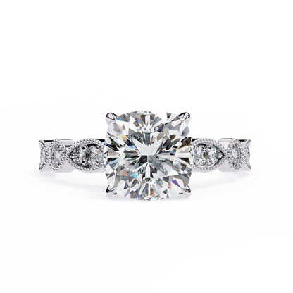 Tranquil Gleam Cushion Cut Solitaire Ring